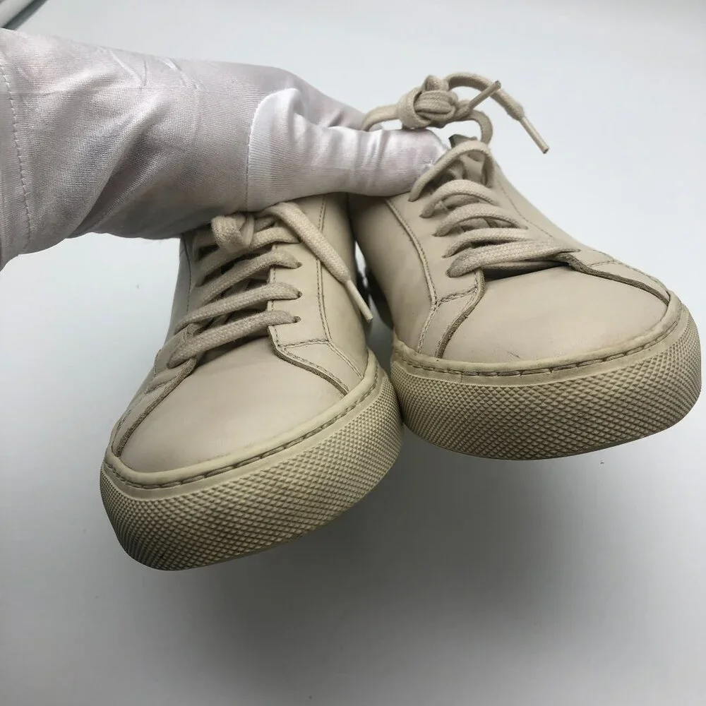 Woman By Common Projects Achilles Leather Sneakers EU‎ 36 US 6 Beige Cream Low
